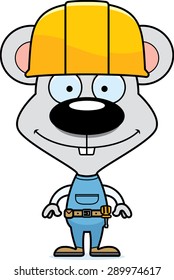 A cartoon construction worker mouse smiling.