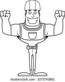 A cartoon construction worker smiling.