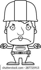A cartoon construction worker woman looking angry.