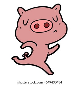 cartoon content pig running