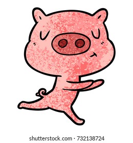 cartoon content pig running