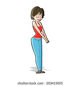 cartoon content woman