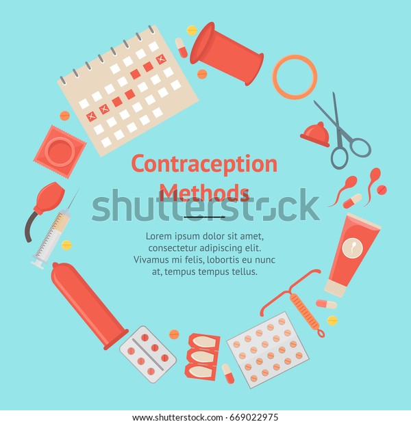 Cartoon Contraception Method Banner Card Safe Stock Vector Royalty Free 669022975 4213