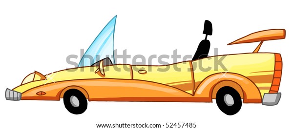 Cartoon Convertible Car Stock Vector (Royalty Free) 52457485 | Shutterstock