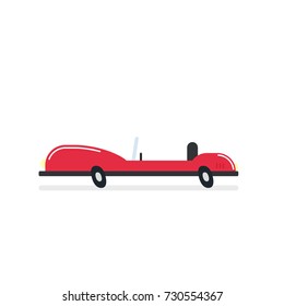 cartoon convertible car. Vector illustration isolated on white background