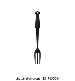 Cartoon cook fork on a white background.