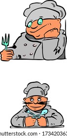 Caricatura. Menú de dibujos animados. Ilustración vectorial.