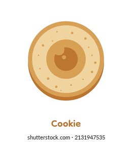 Cartoon cookie in eyeball shape, Vector, Illustration.
