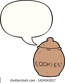 cartoon cookie jar with speech bubble