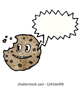 cookie de dibujos animados con burbuja de voz