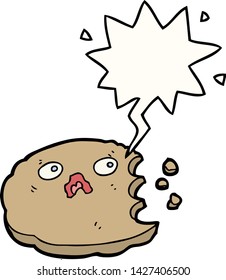 cookie de dibujos animados con burbuja de voz