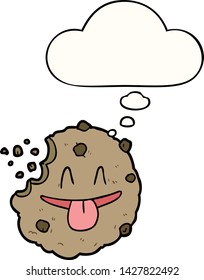 cartoon cookie with thought bubble