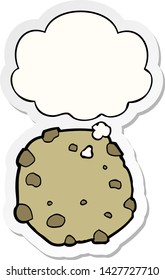 Cartoon-Cookie mit Gedankenblase als Druckaufkleber