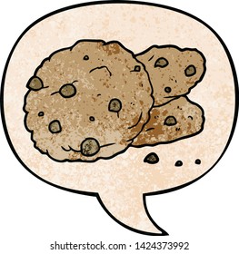 Cartoon-Kekse mit Sprachblase im Retro-Stil