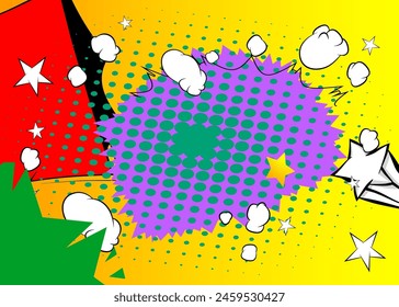 Cartoon cool backdrop, abstract wallpaper, comic book background. Retro vector comics pop art design.