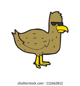 pájaro fresco de dibujos animados