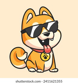 cartoon cool dog animal mascot vector