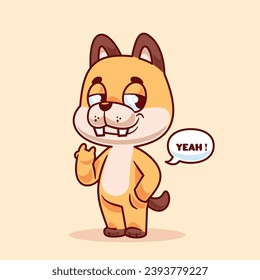 Cartoon cool dog mascot design