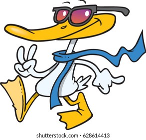 Cartoon Cool Duck