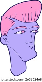 cartoon cool fashion guy in bright neon colors