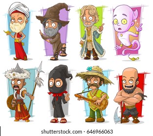 Cartoon cool funny different characters big vector set. Vol 3