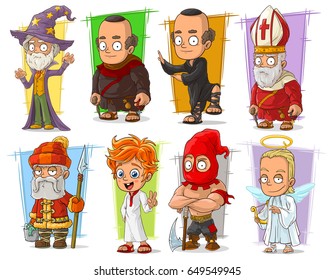 Cartoon cool funny different characters big vector set. Vol 4