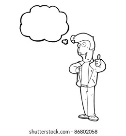 cartoon cool guy giving thumbs up sign