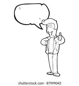 cartoon cool guy with leather jacket