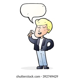 cartoon cool guy snapping fingers with speech bubble