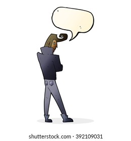 cartoon cool guy with speech bubble