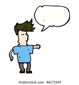 dibujos animados chaval genial con burbuja de habla