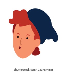 cartoon cool man with hat icon over white background, vector illustration
