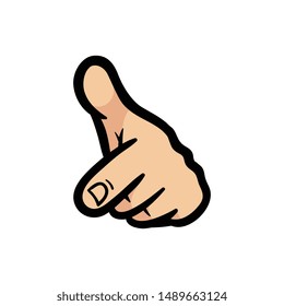 Cartoon Cool Pointing Hand Gesture Illustration