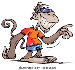 Cartoon cool-looking Monkey character.