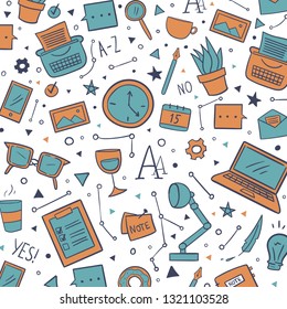 Cartoon Copy writing concept background. Business vector illustration