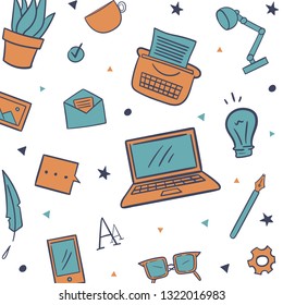 Cartoon Copy writing concept background. Vector illustration