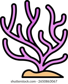 Elemento Cartoon Coral Reef isolado no branco