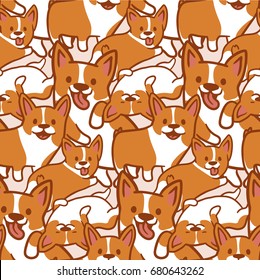 Cartoon Corgis Pattern