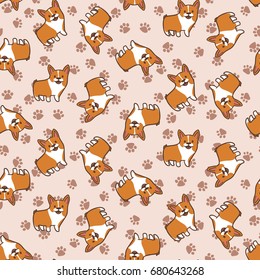 Cartoon Corgis Pattern