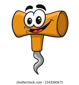 cartoon corkscrew, vector illustration