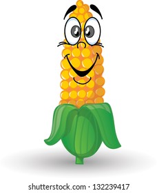 Cartoon corn with cute face