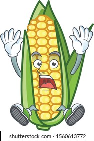 Cartoon corn raw with the character successful