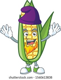 Cartoon corn sweet with the character elf