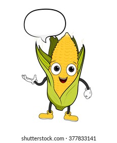 Cartoon Corn With Text, a hand drawn vector illustration of a cartoon corn with text.