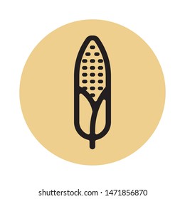 cartoon corn vector image outline icon