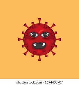 Cartoon corona virus vector with my visual style. Cute and fun style.