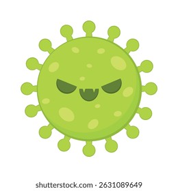Cartoon Coronavirus. Charaktervektor der Bakterien. Covid-19-Virus