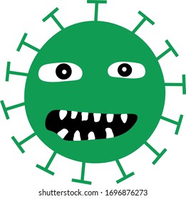 icono del coronavirus de caricatura, virus vector virus peligroso virus 
