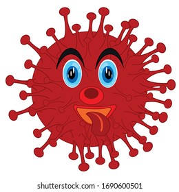 Cartoon coronavirus on white background is insulated