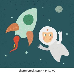 a cartoon cosmonaut